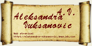 Aleksandra Vuksanović vizit kartica